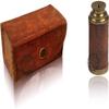 Antique Brass Telescope Marine Handheld Spyglass Telescope Binoculars 6 Inch with Leather Box Vintage Style Best for Gift MFS view 2