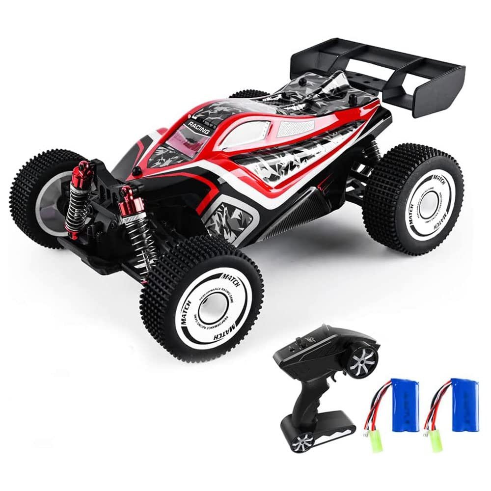 QIYHBVR Remote Control Car 1:16 Scale 45Km/h RC Drift Car for Adults, 2.4Ghz 4WD High Speed Drift Truck with 2 Batteries Shock Absorbing Shock Resistant Rechargeable RC Rally Truck