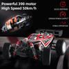 QIYHBVR Remote Control Car 1:16 Scale 45Km/h RC Drift Car for Adults, 2.4Ghz 4WD High Speed Drift Truck with 2 Batteries Shock Absorbing Shock Resistant Rechargeable RC Rally Truck view 3