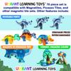 76-Piece Dinosaur Magnetic Tiles; Animal Magnet Tile Gift; Stem Building Set, Preschool, Kindergarten, Toddler Toy for Boys Girls Kids Age 3 4 5 6 7 + view 4