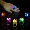 Pack of 4 Light-Up Flashing Novelty Rings Club Rave Birthday Party Favors Jelly LED Glow-In-The-Dark Neon Bag Stuffers Colorful Rubber Rings, Multi-Color Spikey view 1