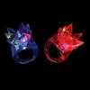 Pack of 4 Light-Up Flashing Novelty Rings Club Rave Birthday Party Favors Jelly LED Glow-In-The-Dark Neon Bag Stuffers Colorful Rubber Rings, Multi-Color Spikey view 3