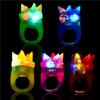 Pack of 4 Light-Up Flashing Novelty Rings Club Rave Birthday Party Favors Jelly LED Glow-In-The-Dark Neon Bag Stuffers Colorful Rubber Rings, Multi-Color Spikey view 4