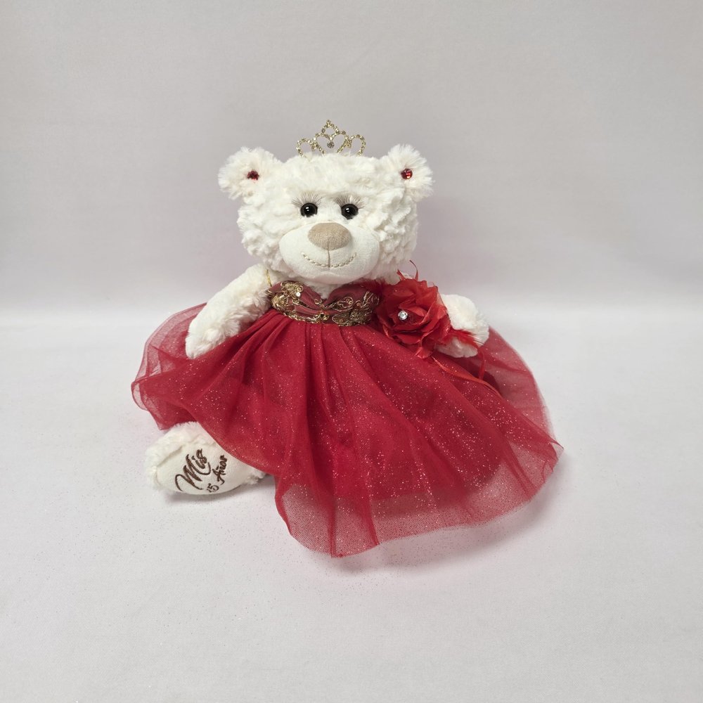 KINNEX COLLECTIONS SINCE 1997 Petite Quinceaera Teddy Bear with Dress  Decorative Accent Keepsake for 15 Aos, OSO Quinceaera Decorativo B09631-14G (Red/G)
