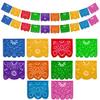 Mexican Party Banners (2 Pack with 10 Multicolor Plastic Flags per Banner) + Mexican Piata (Large 36 Inches) - Papel Picado Banner - Large Pinata view 2