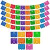Mexican Party Banners (5 Pack with 10 Multicolor Plastic Flags per Banner) + Mexican Piata (Large 32 Inches) - Papel Picado Banner - Large Pinata view 2