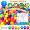 Hovenlay Ball Pit Balls Phthalate Free BPA Free Crush Proof Plastic - 7 Bright Colors in Reusable Play Toys for Kids with Storage Bag view 2