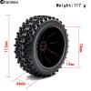 Chanmoo 1/10 RC Short Course Truck Wheels and Tires with 12mm Hex 1:10 Scale Off Road Tyres for 1/10 RC Off-Road Car Traxxas TRX4 Slash Arrma Losi Tenacity Vkar 10sc Hpi RC Buggy Car 4PCS (C Tires) view 2