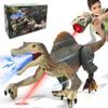 Upgraded Dinosaur Toys for Kids 3-5-7 Years Old, Remote Control Spinosaurus Toys with Indicator Light Chasing&Spray& Roar, Realistic RC Walking Dinosaur Robot Gifts Stocking Stuffers for Kids Boys view 1