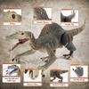 Upgraded Dinosaur Toys for Kids 3-5-7 Years Old, Remote Control Spinosaurus Toys with Indicator Light Chasing&Spray& Roar, Realistic RC Walking Dinosaur Robot Gifts Stocking Stuffers for Kids Boys view 3