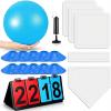 Jenaai 18 Pcs Sports Kickball Set Includes Playground Ball 5 Rubber Throw Down Bases Ball Pump Scoreboard Net Bag 10 Foul Line Cones for Adults Playground Backyard Game(10 Inch,Blue) view 1