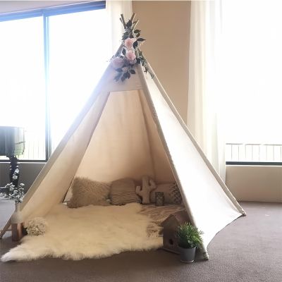 RongFa Teepee for Adults, Huge Teepee, Tent Picnic, Large Tall, Wedding Tent, 5 Sides Wide Open Front Teepee Without Door FlapsWhite