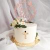 1 PCS God Bless Cake Topper with Dove Glitter Cross First Holy Communion Cake Pick for Celebration Christening Religious Baptism Baby Shower Birthday Party Cake Decorations Supplies Rose Gold view 4