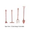 4Pcs Dollhouse Farming Tools, 1:12 Scale Miniature Rusty Metal Shovel Hoe and Pitchfork Kit Dolls House Furniture Accessories for Garden Landscape view 2
