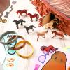 Jenaai 90 Pcs 16x12x3'' Horse Piata for Birthday Party Horse Party Favors Toys Bat Stick Blindfold Confetti Miniature Figurine Silicone Bracelet Make Your Own Stickers for Birthday Supplies view 3