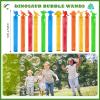144 Pcs Dinosaur Party Favors for 12 Kids - Dino Birthday Party Supplies Include Bubble Wands, Hatching Eggs, Art Kit, Silicone Rings, Bracelets, Stickers view 2