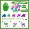 144 Pcs Dinosaur Party Favors for 12 Kids - Dino Birthday Party Supplies Include Bubble Wands, Hatching Eggs, Art Kit, Silicone Rings, Bracelets, Stickers view 3
