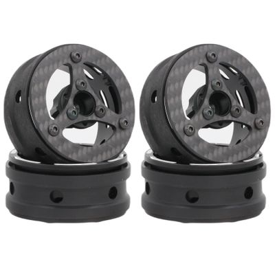 4pcs 1.9 Inch Carbon Fiber Wheels Rims Hub for 1/10 RC Crawler TRX4 TRX6 Axial SCX10 III TF2 Gmade R1 Element Enduro 1.9S DIY Car Wheel (4pcs C Wheel Rims)