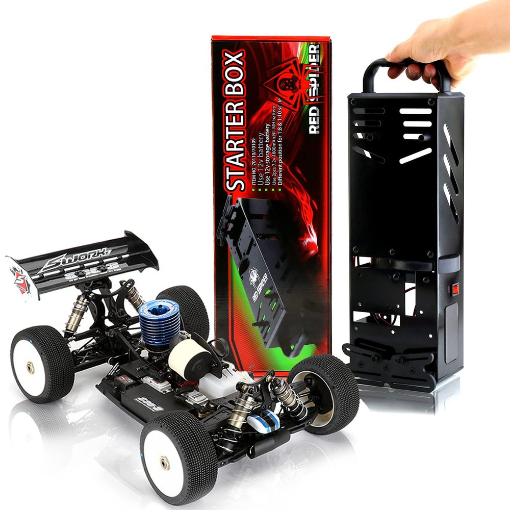 Chanmoo 1/8 RC Car Starter Box 1/10 Scale Power Box 8IGHT and 8IGHT-T Starter Box for 1/8 1/10 Buggies and Truggys and Losi RC Nitro Engine