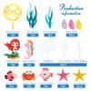 17 PCS Mermaid Cake Toppers Ocean Animals Under the Sea Cake Decorations with Ariel Model for Mermaid Under the Sea Theme Birthday Supplies (style 1) view 2