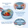 Silicone Baby Feeding Set, 10 Pcs Baby Led Weaning Supplies Baby Eating Essentials Set with Suction Bowl Divided Plate Adjustable Bib Soft Spoon Fork Cup with Lid Drinking Cup, Travel Bag (Blue) view 3