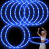 8 Pack 36 Inch LED Light up Hoop Glowing Lights Fitness Exercise Hoops Festival 10 Color Changing Exercise Glowing Hoop for Halloween Party Favors Dance Dark Fitness(Blue) view 1