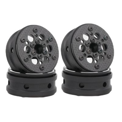 4pcs 1.9 Inch Carbon Fiber Wheels Rims Hub for 1/10 RC Crawler TRX4 TRX6 Axial SCX10 III TF2 Gmade R1 Element Enduro 1.9S DIY Car Wheel (4pcs D Wheel Rims)