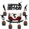 14 PCS Skateboard Cake Topper Skateboard Happy Birthday Sign Cake Decorations for Skateboarding Sport Movement Themed view 1