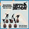 14 PCS Skateboard Cake Topper Skateboard Happy Birthday Sign Cake Decorations for Skateboarding Sport Movement Themed view 2
