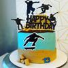 14 PCS Skateboard Cake Topper Skateboard Happy Birthday Sign Cake Decorations for Skateboarding Sport Movement Themed view 4