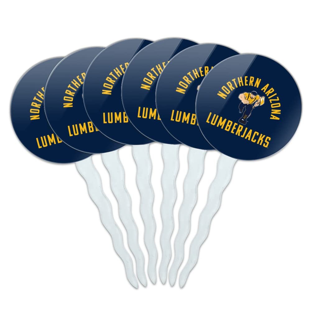 Northern Arizona University Lumberjacks Logo Cupcake Picks Toppers Decoration Set of 6