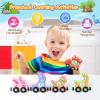 Zeoddler Toys for Toddlers, 11 Magnetic Wooden Dinosaur Train Set, Montessori Toys for Toddlers, Preschool Educational Material for Kids, Birthday Gifts for Boys, Girls view 3