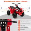 HONEY JOY 12V Ride On ATV, Battery Powered Electric Vehicle for Kids with Tread Tires, Forward/Backward, Horn, Music, Lights, High/Low Speed, 4 Wheeler Ride On Quad, Gift for Boys Girls (Red) view 3