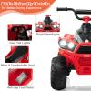 HONEY JOY 12V Ride On ATV, Battery Powered Electric Vehicle for Kids with Tread Tires, Forward/Backward, Horn, Music, Lights, High/Low Speed, 4 Wheeler Ride On Quad, Gift for Boys Girls (Red) view 4