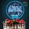 LED Personalized Happy Birthday Cake Toppers 7 Colour Changes Light Up Cake Topper Acrylic Cake Toppers Cake Decorations for 1st 16th 18th 20th 21st 30th 40th 50th 60th 70th(Design 2) view 1