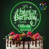 LED Personalized Happy Birthday Cake Toppers 7 Colour Changes Light Up Cake Topper Acrylic Cake Toppers Cake Decorations for 1st 16th 18th 20th 21st 30th 40th 50th 60th 70th(Design 2) view 3