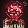 LED Personalized Happy Birthday Cake Toppers 7 Colour Changes Light Up Cake Topper Acrylic Cake Toppers Cake Decorations for 1st 16th 18th 20th 21st 30th 40th 50th 60th 70th(Design 2) view 4