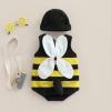 MERSARIPHY Infant Baby Outfits Girl Boy Cartoon Bees Romper Baby Halloween Costumes Fall Clothes with Hat (Stripes, 18-24 Months) view 2