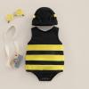 MERSARIPHY Infant Baby Outfits Girl Boy Cartoon Bees Romper Baby Halloween Costumes Fall Clothes with Hat (Stripes, 18-24 Months) view 4