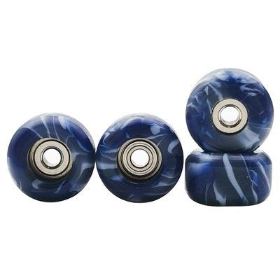 RACOFSB Fingerboard Wheels with Bearing CNC Lathed Swirl Color New Material (Blue mix)