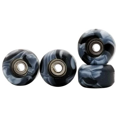 RACOFSB Fingerboard Wheels with Bearing CNC Lathed Swirl Color New Material (Black mix)