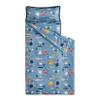 Wake In Cloud - Toddler Nap Mat with Pillow and Blanket, 100% Cotton Fabric, for Kids Boys Girls in Daycare Kindergarten Preschool, Roll Up Sleeping Bag, Blue Sea World, Standard view 1