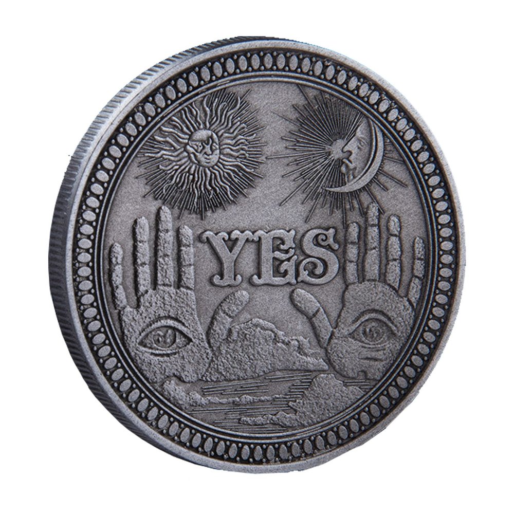 Decision Making Coin-Yes/No Coin-Good Luck Commermorative Collection-Challenge Coins Antique Silver
