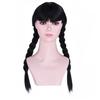 PATTNIUM Girls Kids Black Wig Long Straight Black Braided Wig with Bangs Child Cosplay Synthetic Wig with Wig Cap view 1