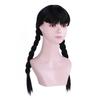 PATTNIUM Girls Kids Black Wig Long Straight Black Braided Wig with Bangs Child Cosplay Synthetic Wig with Wig Cap view 2