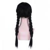 PATTNIUM Girls Kids Black Wig Long Straight Black Braided Wig with Bangs Child Cosplay Synthetic Wig with Wig Cap view 4