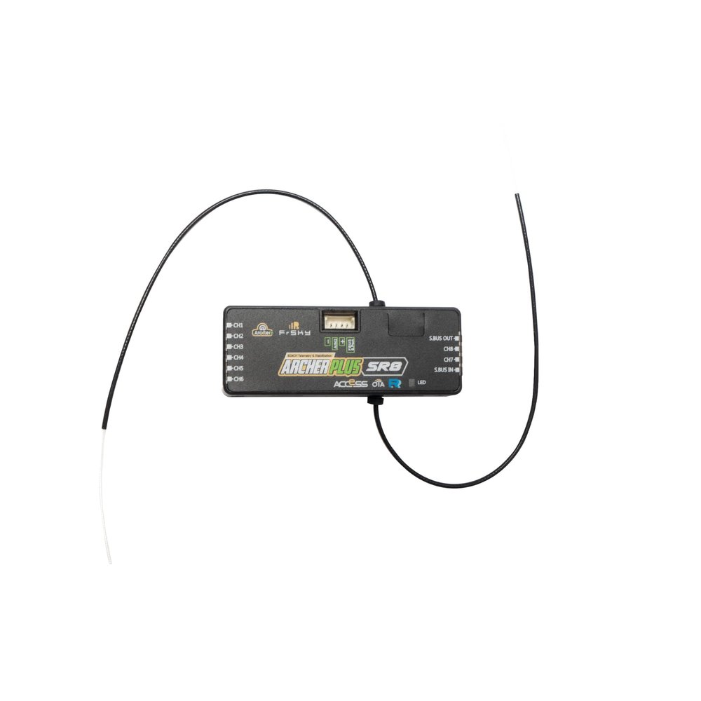 FrSky Archer Plus SR8 Receiver 3-Axis Gyro & Accelerometer Access & D16 Compatible Anti-RF Interference 8 PWM + 24 SBUS FBUS Telemetry Black Box OTA Update