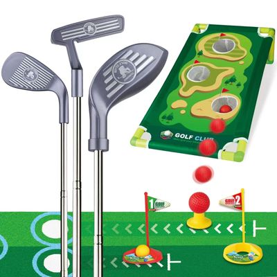 RCROKS Toddler Golf Clubs Set Adjustable, Upgraded Aluminium Alloy Shaft Kids Golf Toys Indoor & Outdoor Backyard Golf Game Toy Playset Gifts for Aged 2-6 Toddlers Kids Baby (Grey, M)
