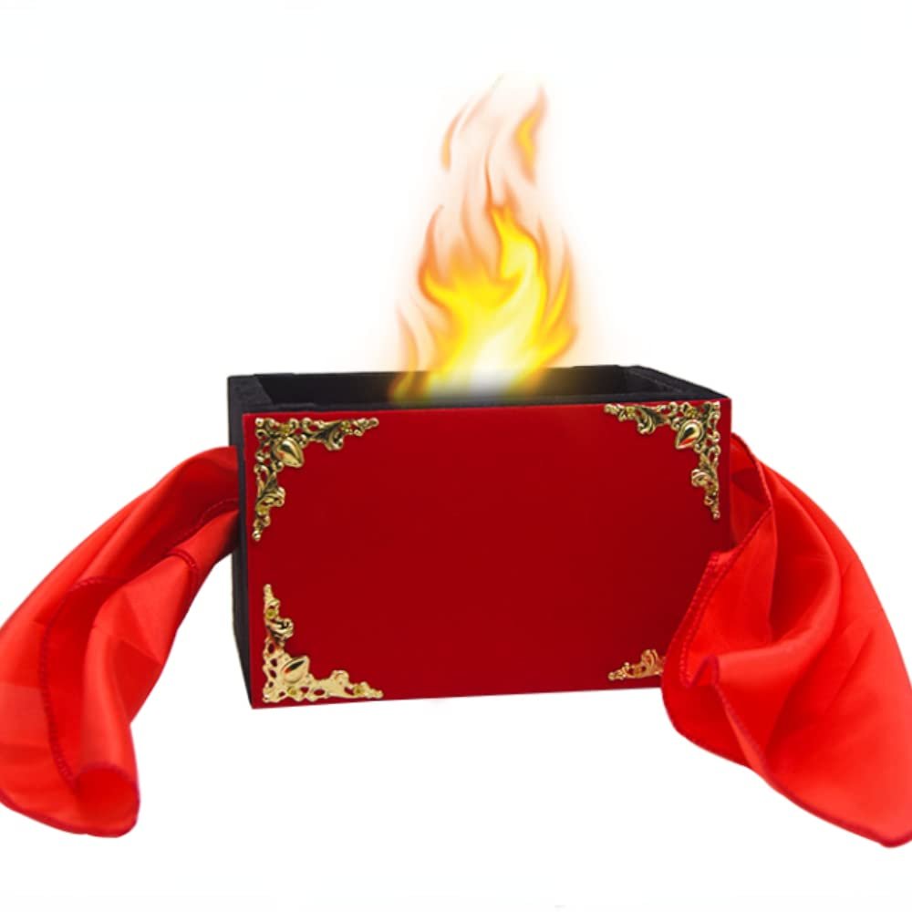 ZQION Silk Through The Fire Box Magic Tricks Scarve Appeairng Magic Magician Stage Illusion Gimmick Props Funny