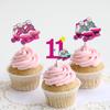 18pcs Happy 11th Birthday Roller Skating Cupcake Toppers - Girl's Roller Skating Happy Birthday Party Cupcake Toppers Decorations - 80's 90s Roller Skating Hip Hop party Favors view 3
